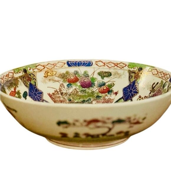 Vintage Japanese Porcelain Bowl | Hand-Painted Kutani Style | Enamel Floral - Picture 3 of 5